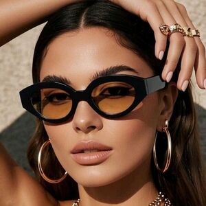 Chic Black Sunglasses with Gold Accents